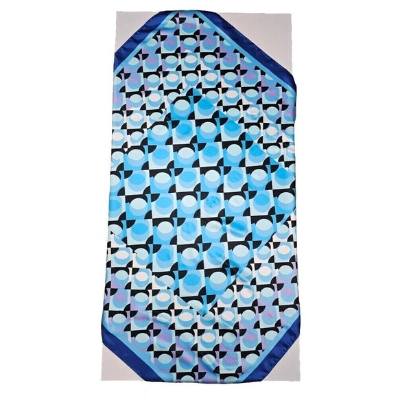 Vintage Set Of 2 Geometric Square And Rectangular Scarves - Picture 3 of 5